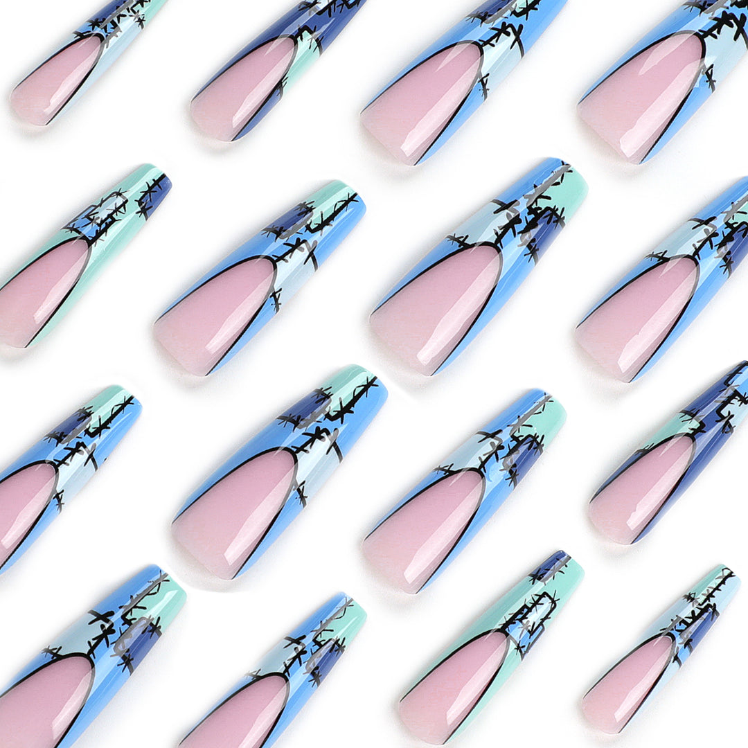 Artistic stiletto nails with modern decorative accents Bowlift