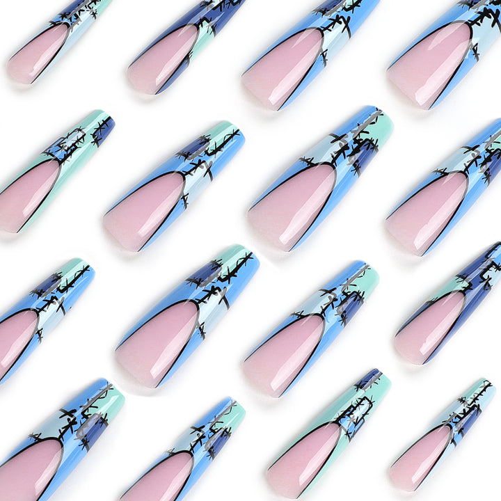 Artistic stiletto nails with modern decorative accents Bowlift