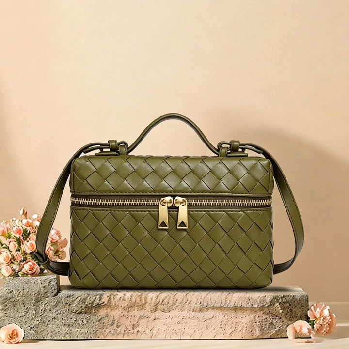Woven Leather Cosmetic Case Bowlift