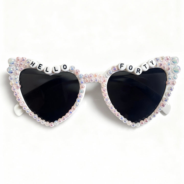 Pearl-Embellished Cat-Eye Sunglasses Bowlift