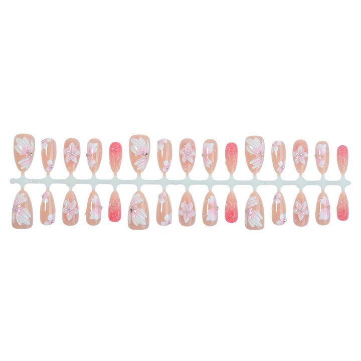 Floral Embellished Press-On Nails Bowlift