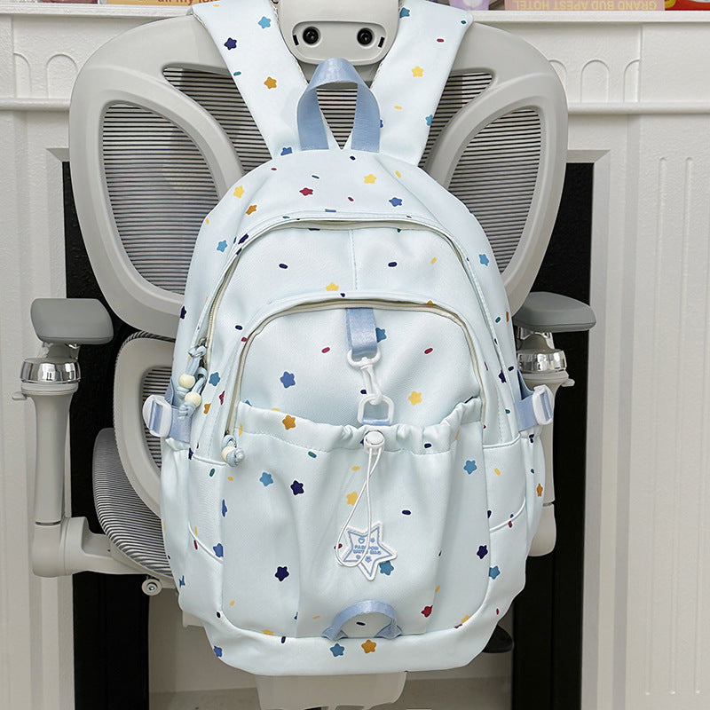 Backpack with Colorful Star Pattern and Versatile Compartments Bowlift