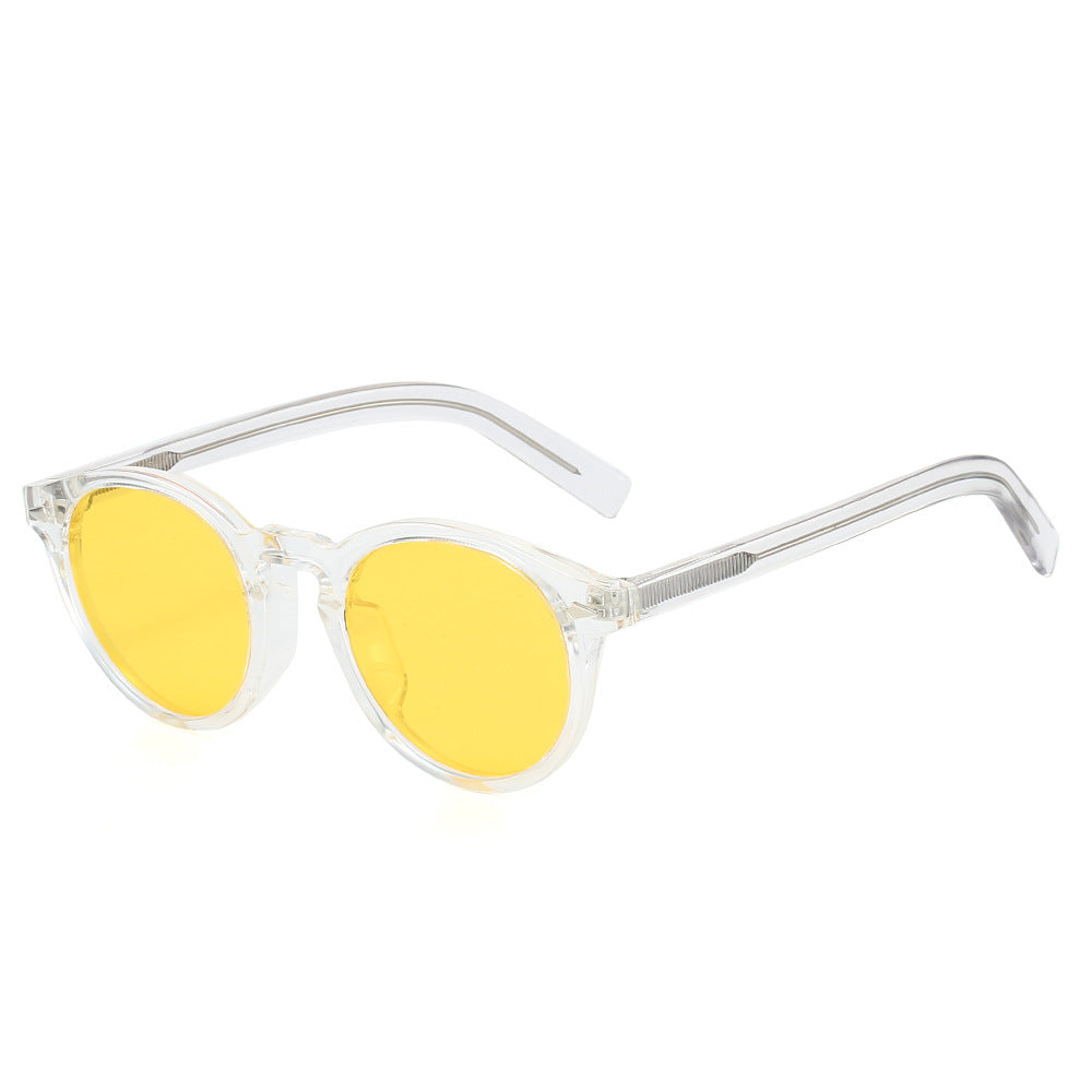 Women's fashionable sunglasses with transparent frame and yellow lenses Bowlift