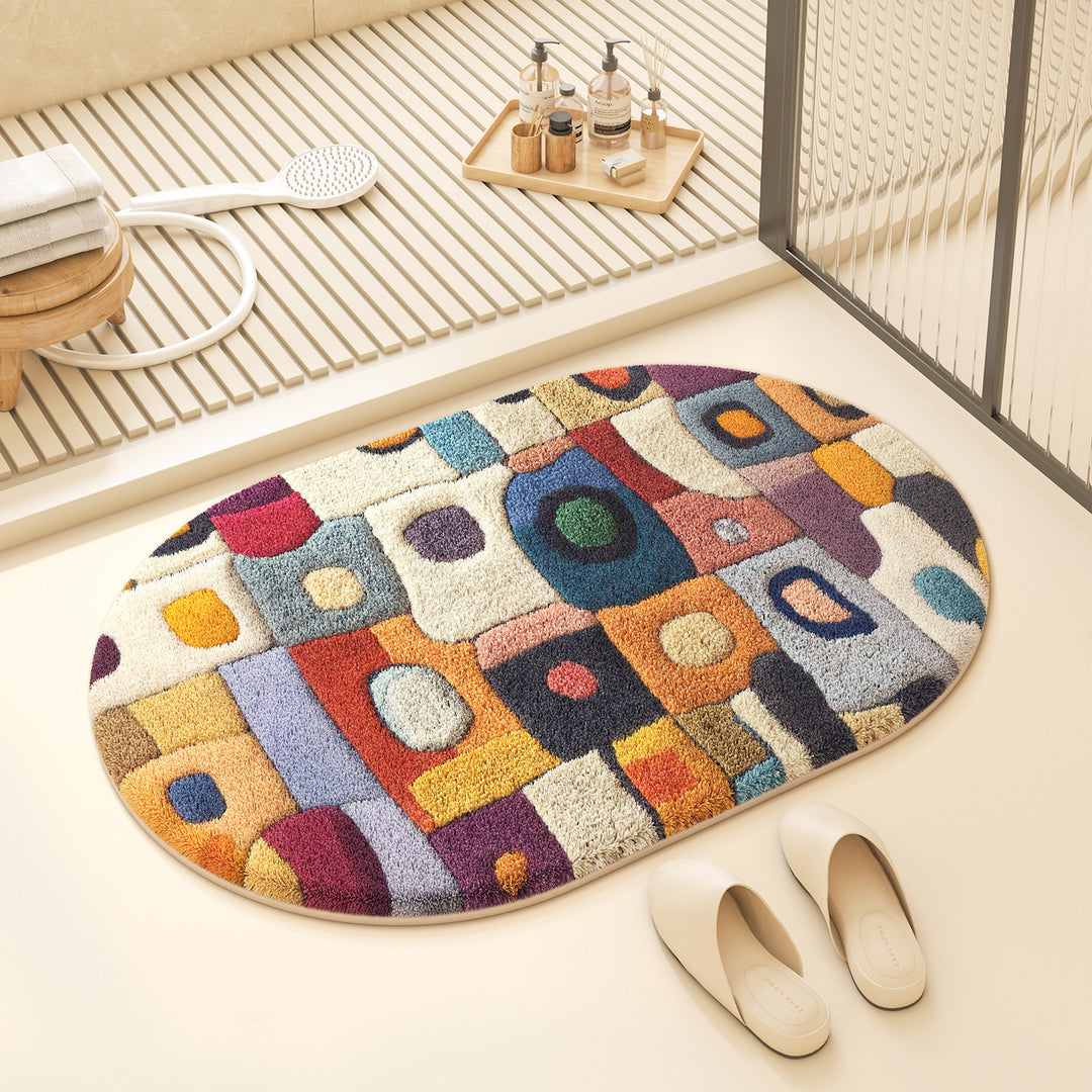 Colorful Geometric Design Bath Mat Bowlift