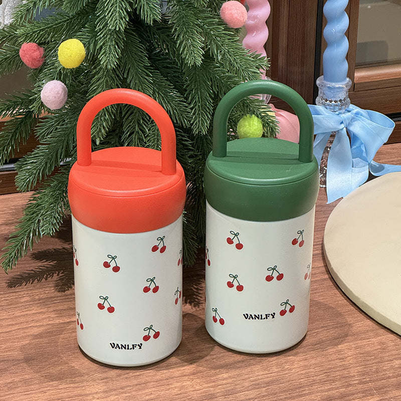 Women's Insulated Drinking Cup with Fruity Cherry Design Bowlift