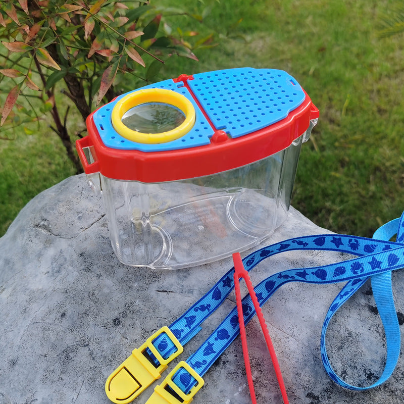 Unisex storage toy with magnifying glass Bowlift