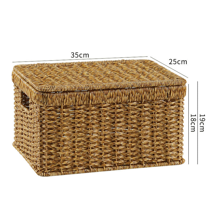 Unisex Rectangular Storage Basket with Decorative Lid Bowlift