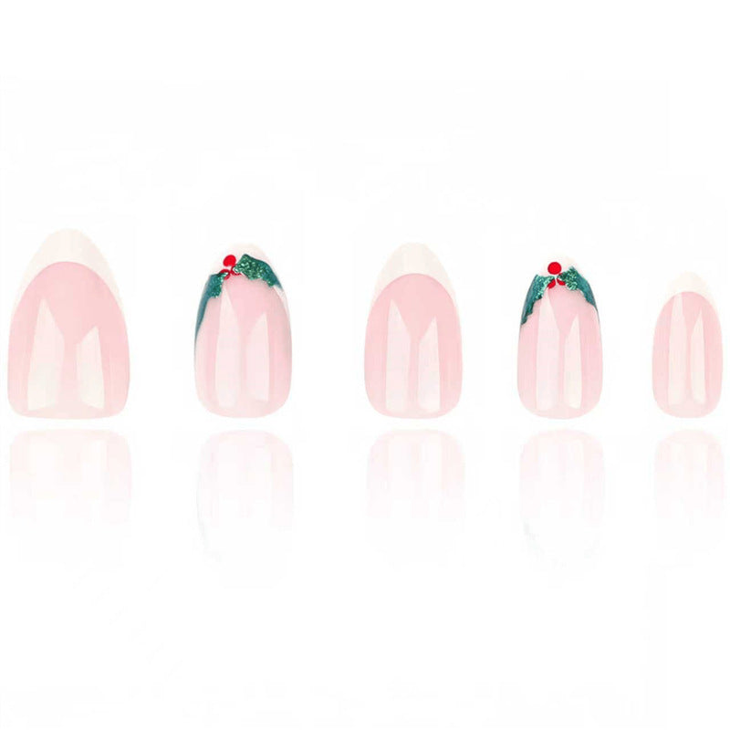 Holiday-Themed French Tip Nail Art Bowlift