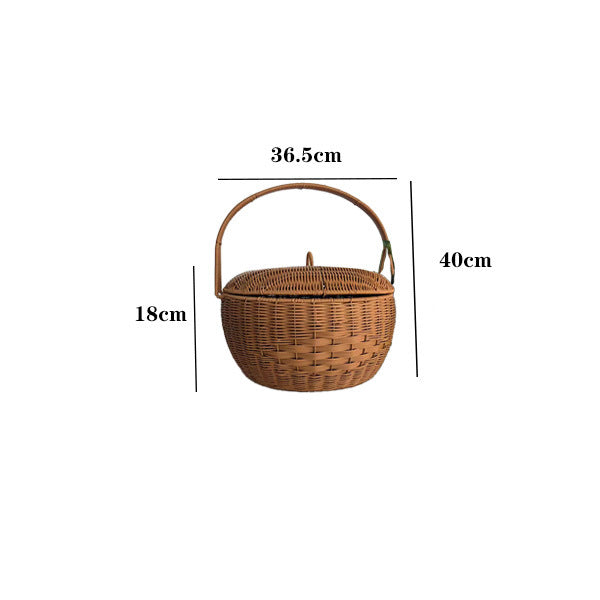 Handcrafted Woven Picnic Basket Bowlift