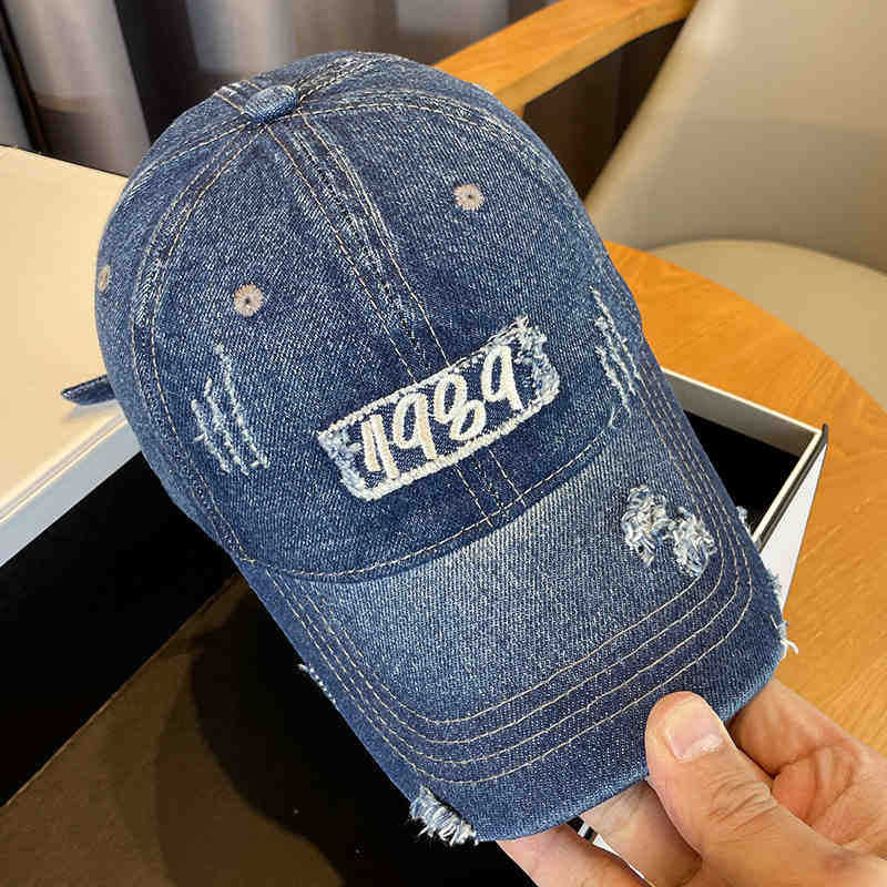 Women's Distressed Denim Cap Bowlift