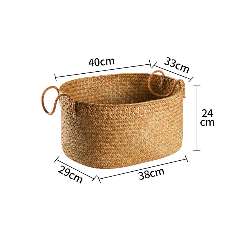 Large Handwoven Storage Basket Bowlift