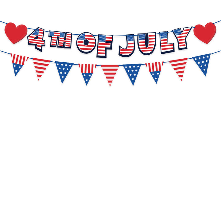 Unisex nan multi-piece hanging spiral garlands with patriotic USA cardboard pendants for party decoration Bowlift