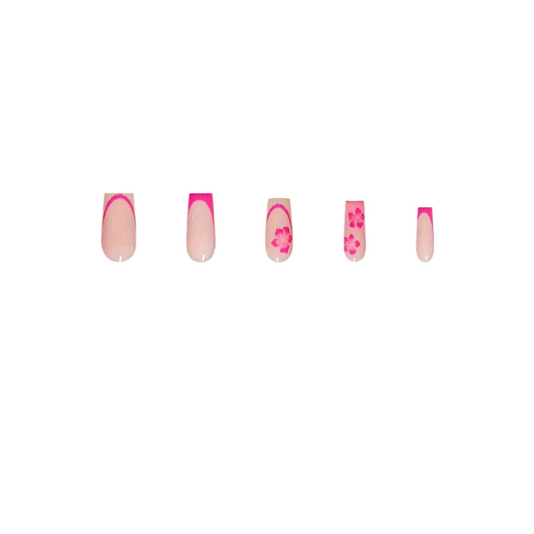 Floral Design Press-On Nail Art Bowlift