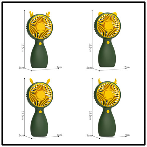 Unisex Portable Hand Fan with Cheerful Animal Design Bowlift