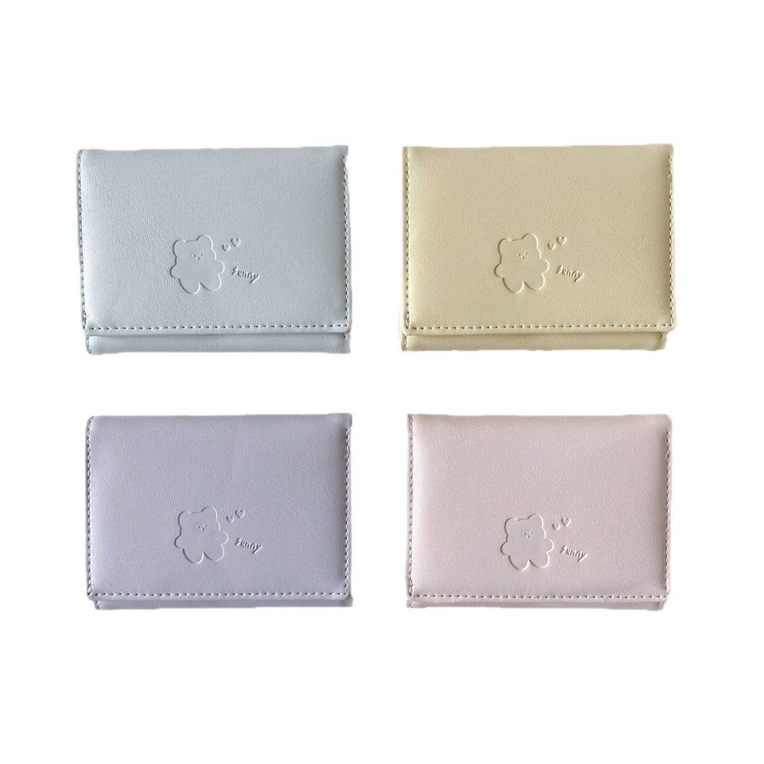Cute Leather Tri-Fold Wallet Bowlift