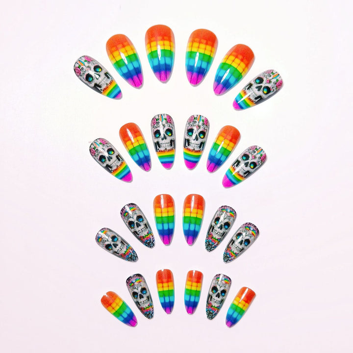 Artistic Skull-Pattern Nail Art Bowlift