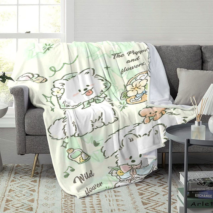 Cute Animal-Themed Fleece Blanket
