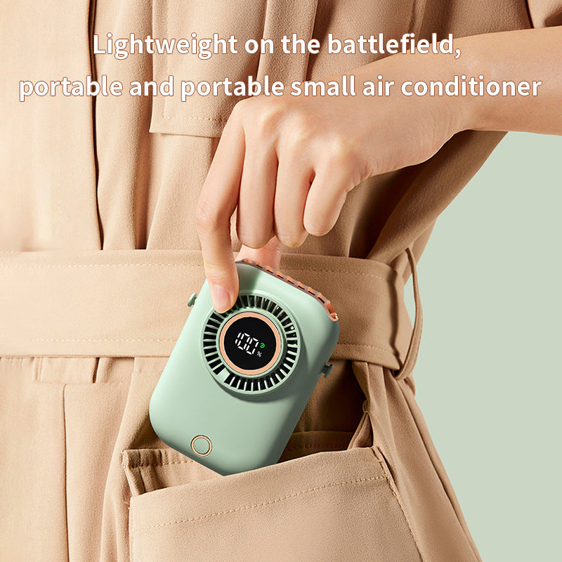 Unisex Portable Digital Rechargeable Hanging Fan Bowlift