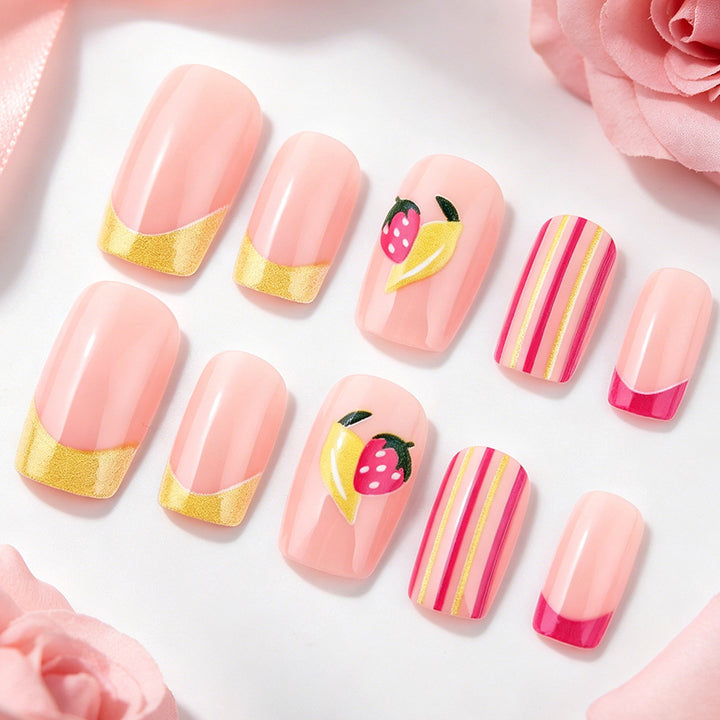 Artistic Fruit-Inspired Gel Nail Art Set Bowlift