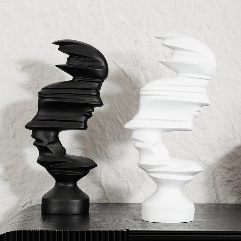 Abstract Human Face Sculpture