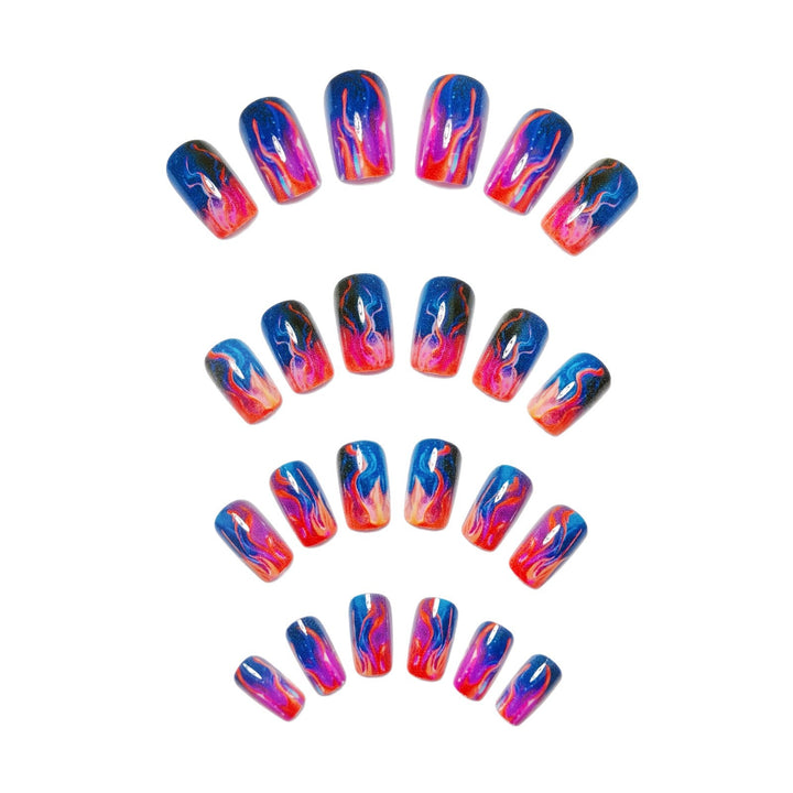 Artistic Flame Effect Nail Art Bowlift