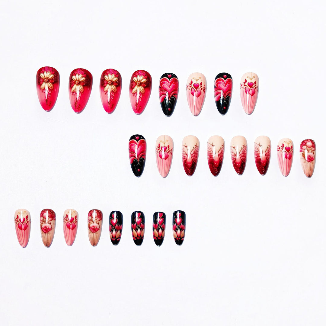 Romantic Floral Nail Art Design Bowlift