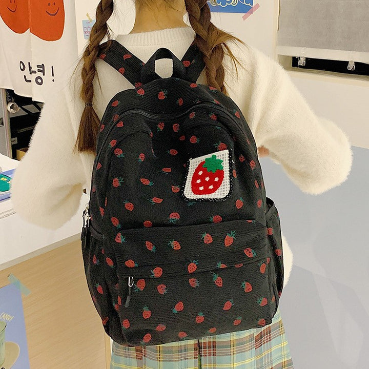 Backpack with Playful Strawberry Design Bowlift