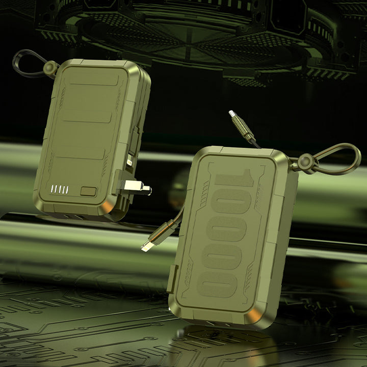 Portable power bank with robust housing and integrated fast charging function Bowlift