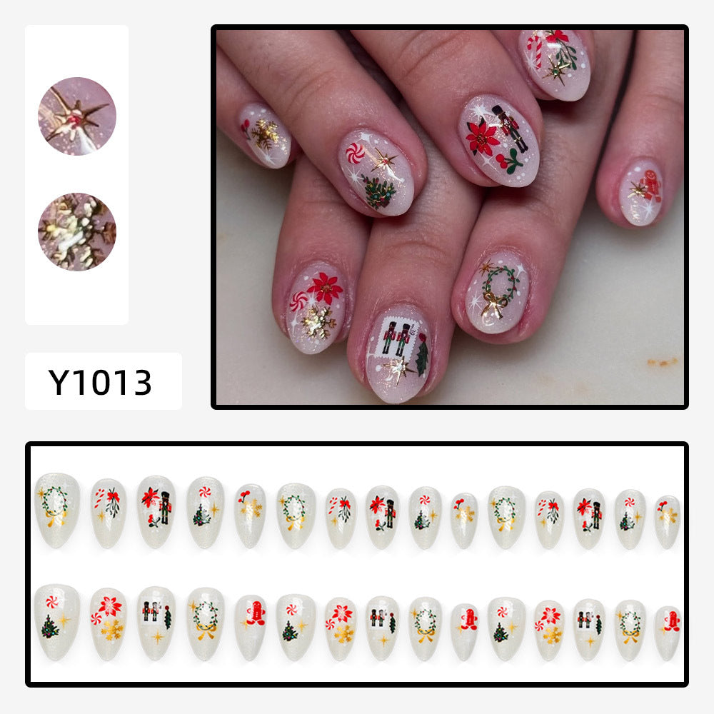 Elegant artificial nails with festive Christmas motifs Bowlift