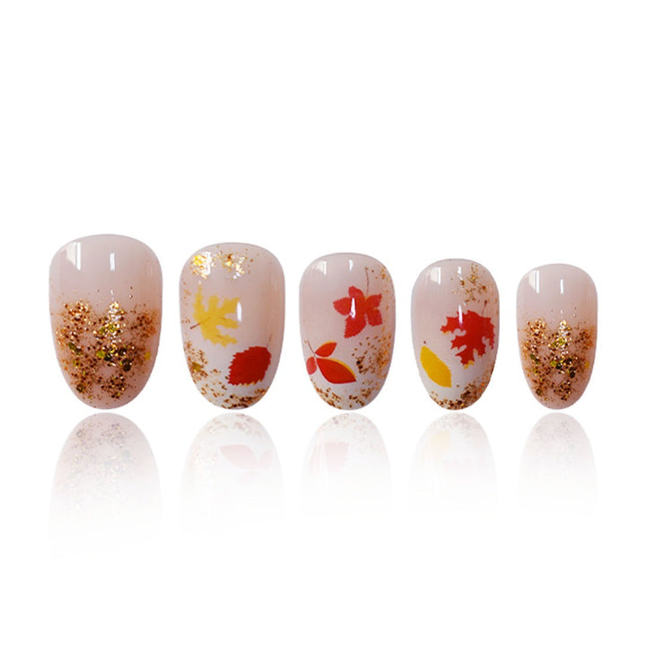 Autumn-Themed Press-On Nail Set Bowlift