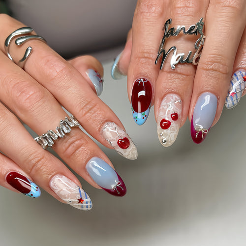 Artistic Decorative Press-On Nail Tips Bowlift