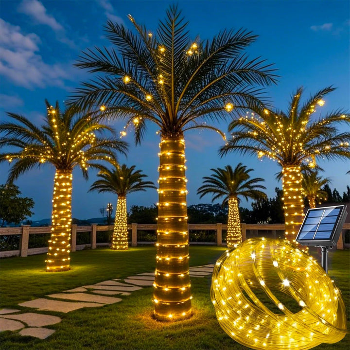 Solar-Powered Warm White Flexible LED Rope Lights For Tree And Landscape Wrapping Bowlift