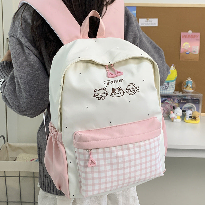 Cute Animal Embroidered Backpack Bowlift