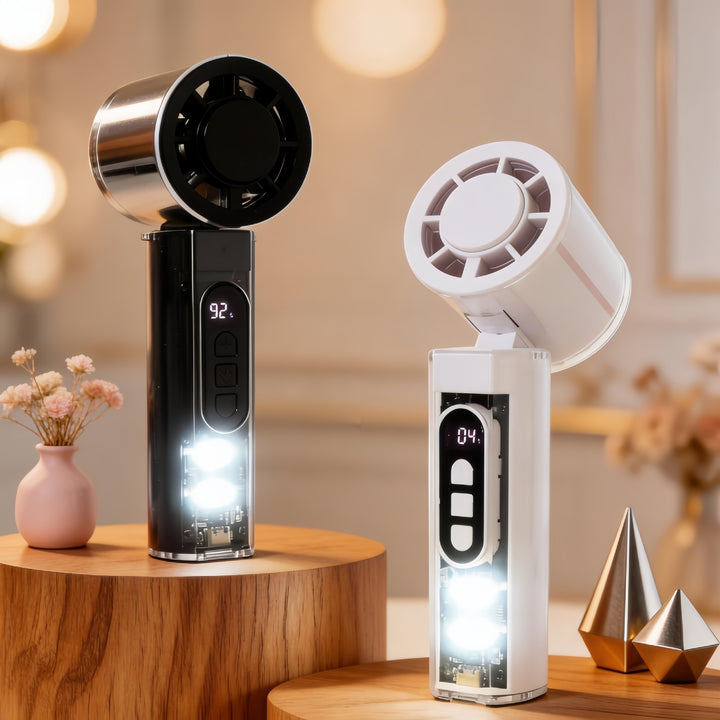 Ladies portable mini fan with LED lighting Bowlift