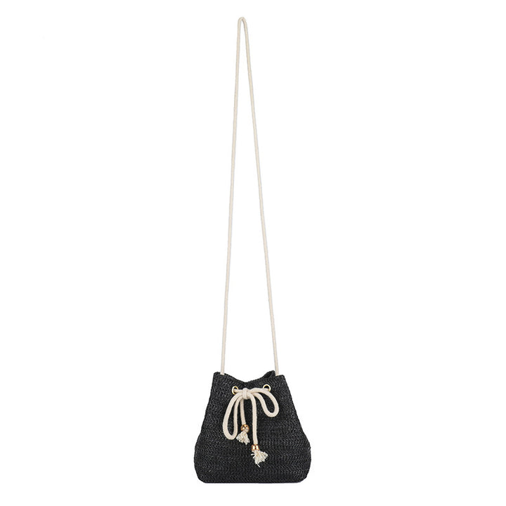 Bohemian-Inspired Woven Mini Drawstring Bag Bowlift