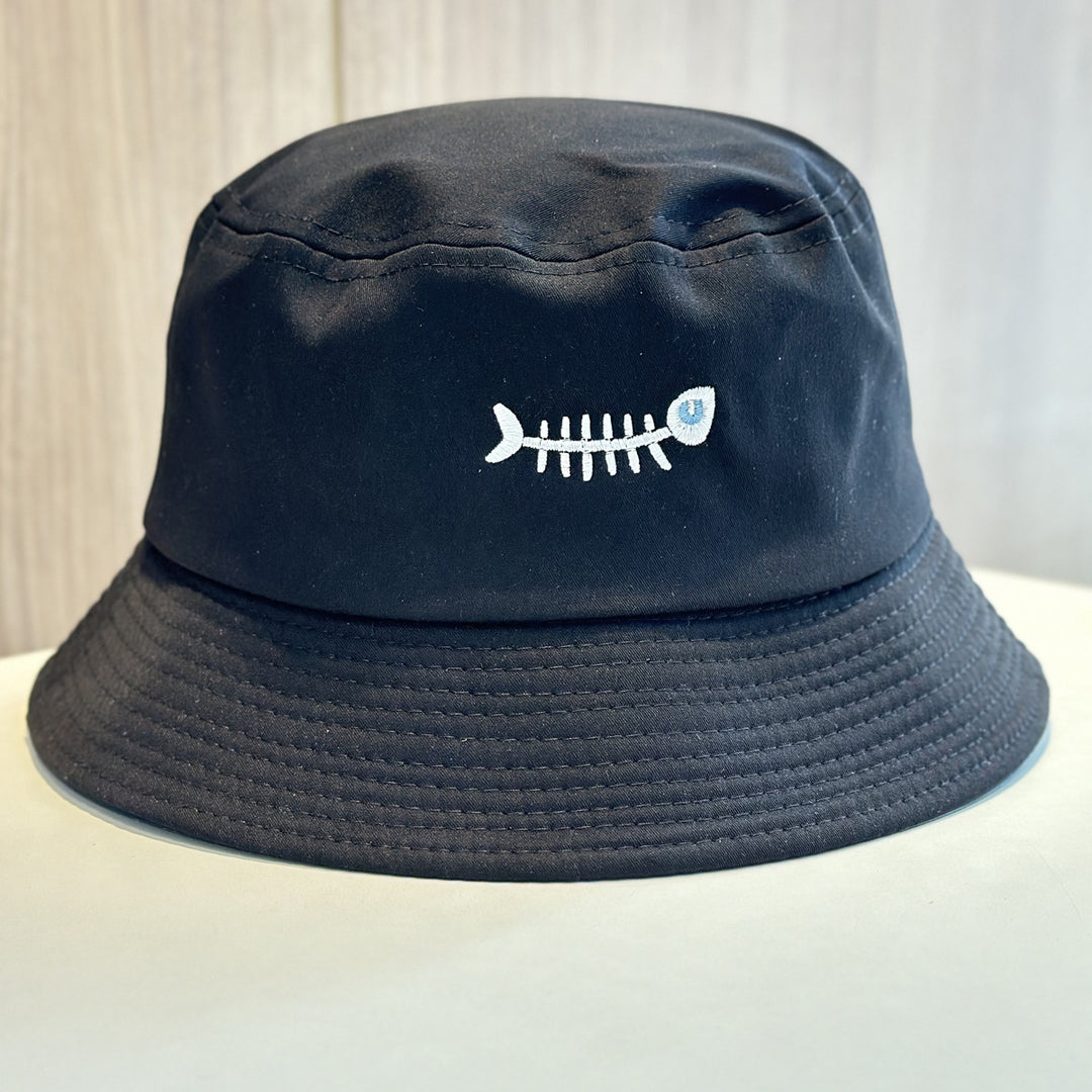 Stylish Bucket Hat with Unique Fish Embroidery