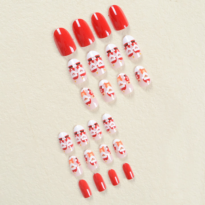 Artificial nail set in festive Christmas design with cute motifs Bowlift