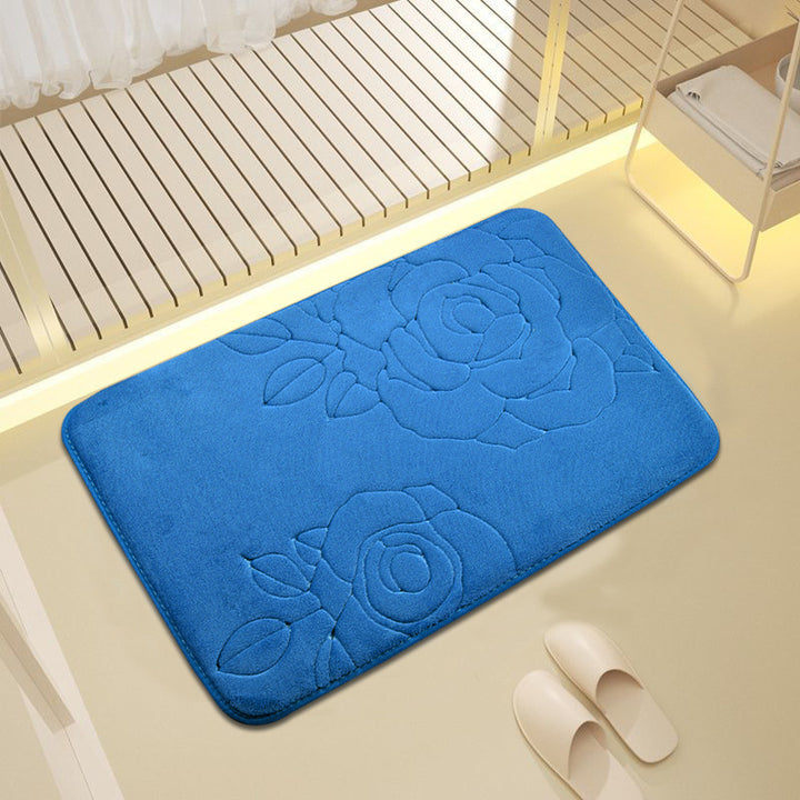 Decorative Rose Pattern Bath Mat Bowlift