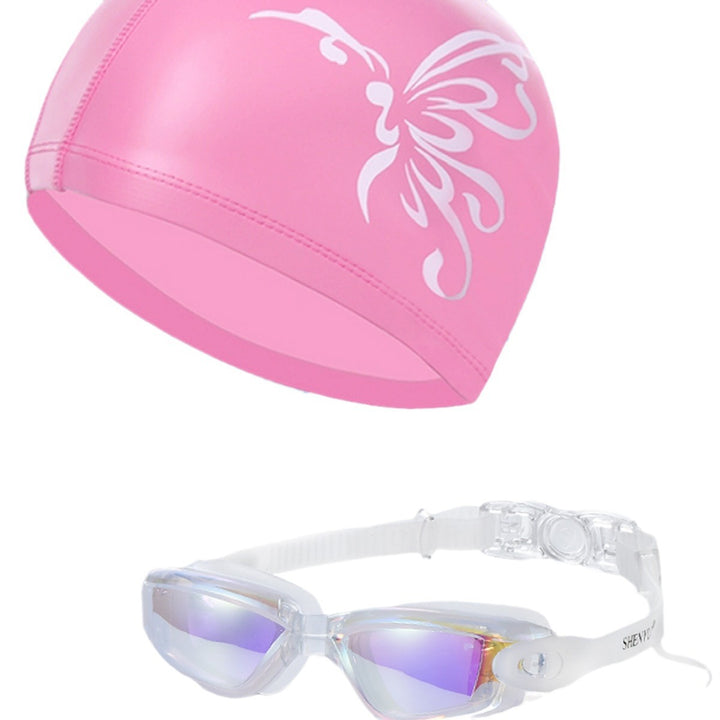 Swimming set with comfortable swimming goggles and trendy swimming cap Bowlift