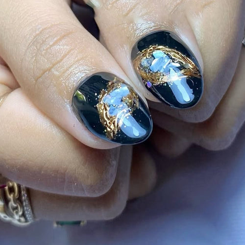Artistic Gemstone-Inspired Press-On Nails Bowlift