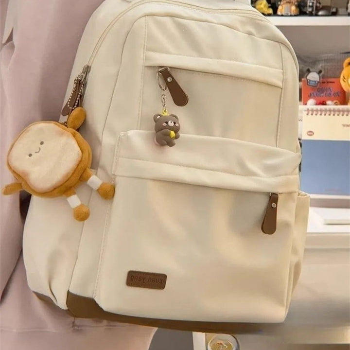 Fashionable leisure backpack with cute bear charm Bowlift