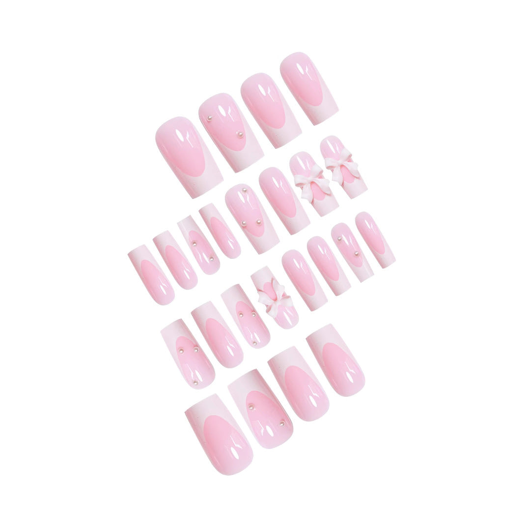 Decorative Press-On Nail Art with Bow Details Bowlift