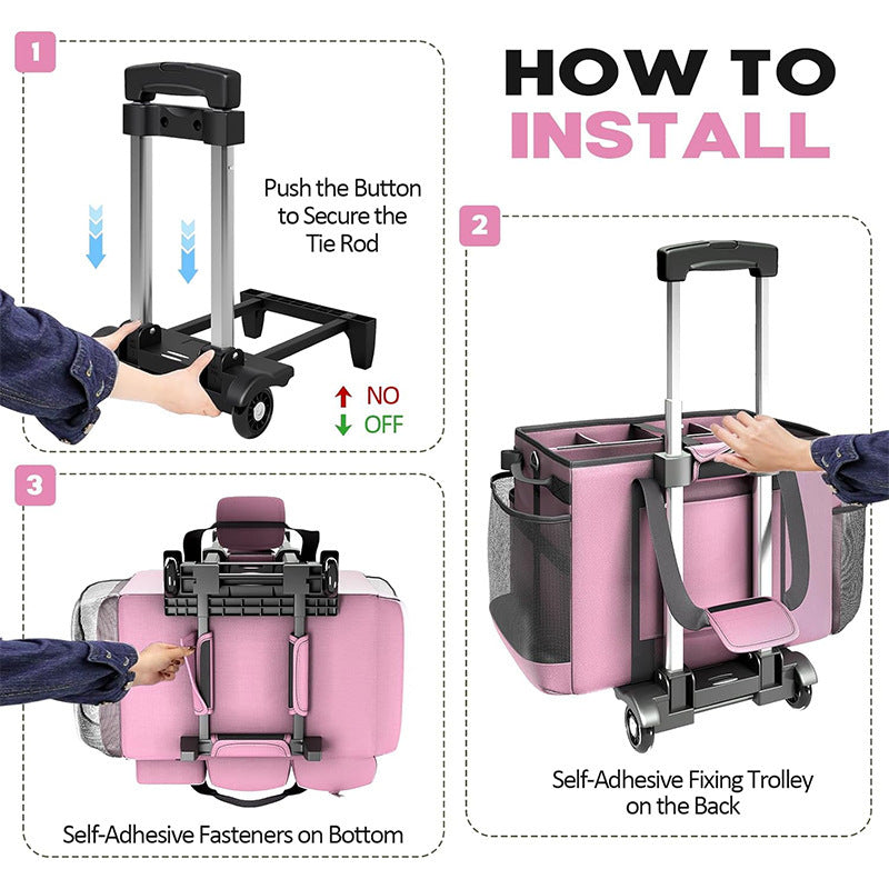 Multifunctional cleaning bag with roll and carry function Bowlift