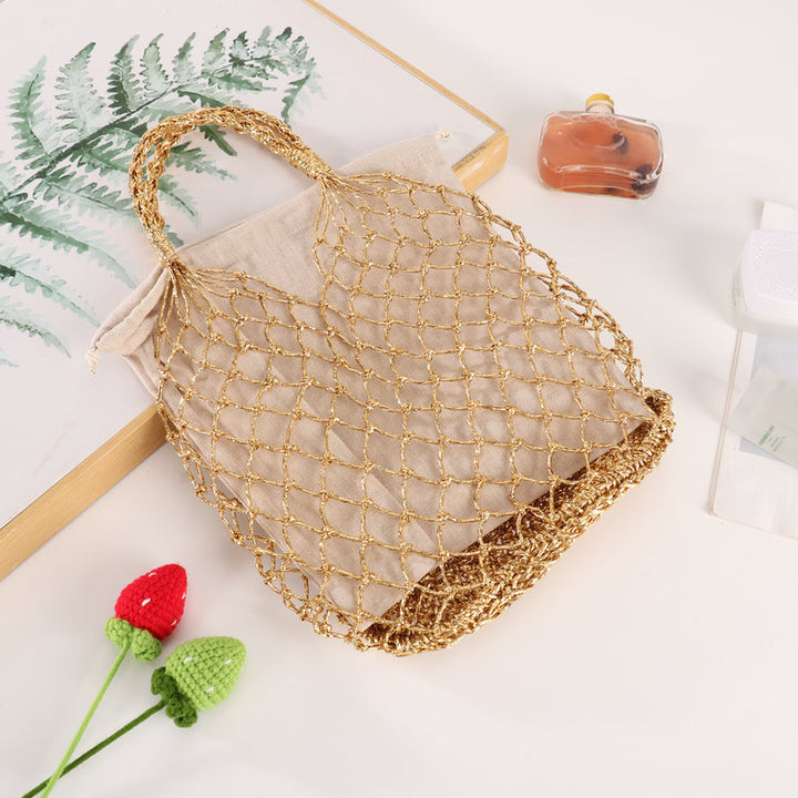 Multifunctional mesh tote bag with lining Bowlift