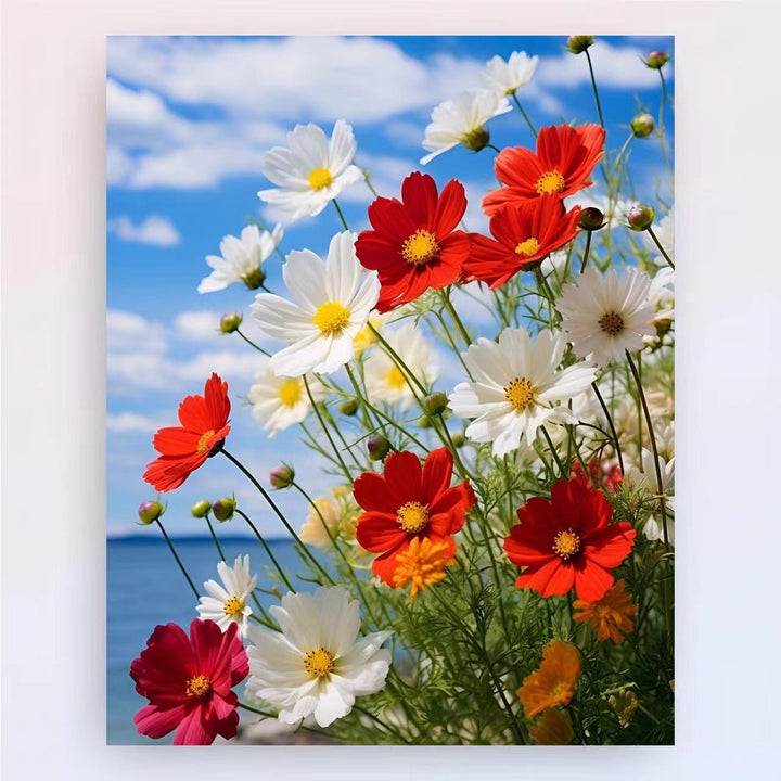 Contemporary Lotus Floral Canvas Art Print Bowlift