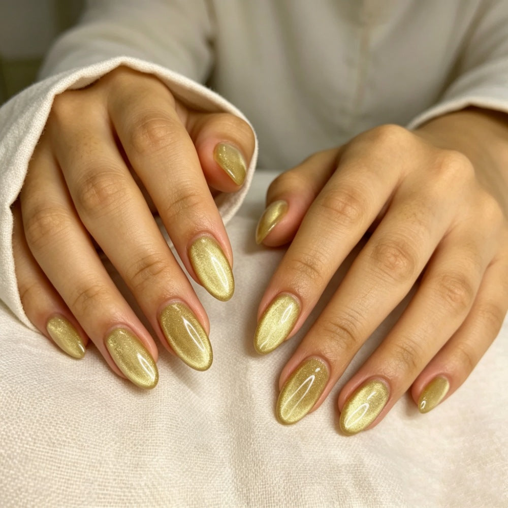 Glittering Almond-Shaped Press-On Nails Bowlift