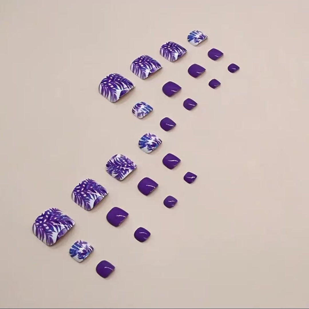 Nail art set with vibrant tropical motifs and glossy finish Bowlift
