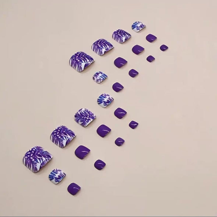 Nail art set with vibrant tropical motifs and glossy finish Bowlift