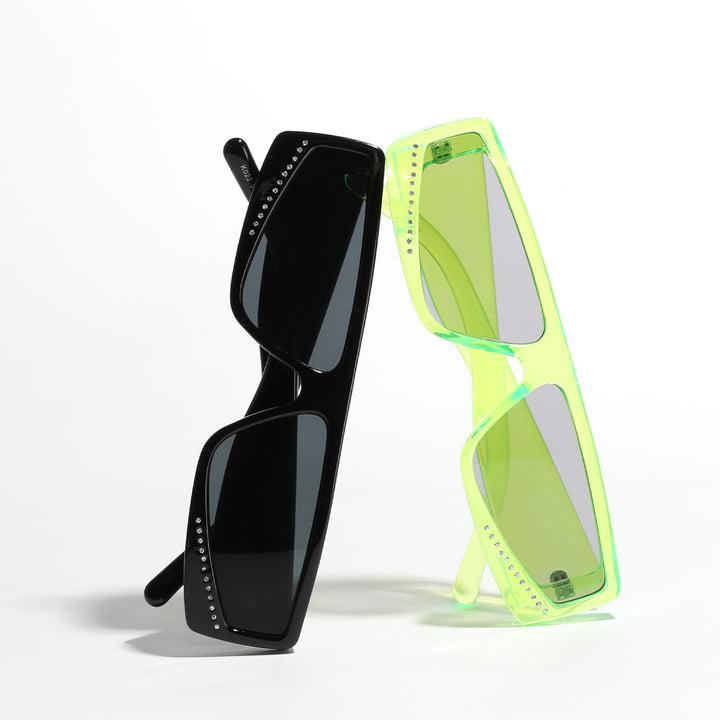 Women's oversized sunglasses with futuristic shape and stylish embellishments Bowlift