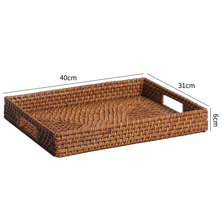 Unisex Rectangular Serving Tray made of natural wicker Bowlift
